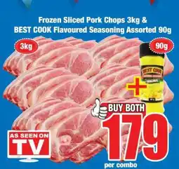 Boxer Frozen Sliced Pork Chops 3kg & BEST COOK Flavoured Seasoning Assorted 90g offer