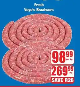 Boxer Fresh Vuyo's Braaiwors offer