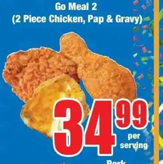 Boxer Go Meal 2 (2 Piece Chicken, Pap & Gravy) offer