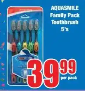 Boxer AQUASMILE Family Pack Toothbrush offer