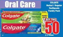 Boxer COLGATE Herbal/ Regular Toothpaste Family Pack offer