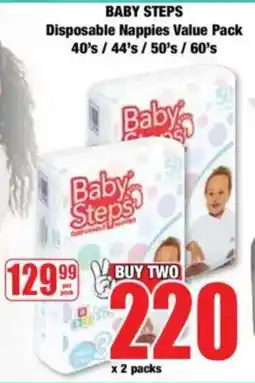 Boxer BABY STEPS Disposable Nappies Value Pack offer