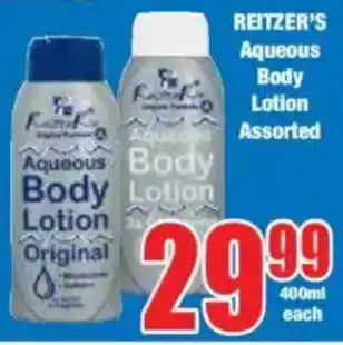 Boxer REITZER'S Aqueous Body Lotion Assorted offer