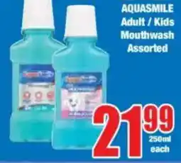 Boxer AQUASMILE Adult/ Kids Mouthwash Assorted offer
