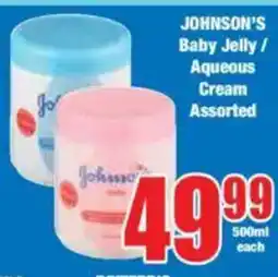 Boxer JOHNSON'S Baby Jelly/ Aqueous Cream Assorted offer