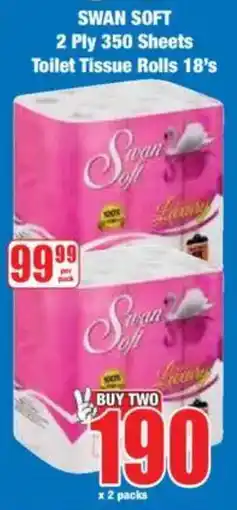 Boxer SWAN SOFT 2 Ply 350 Sheets Toilet Tissue Rolls offer