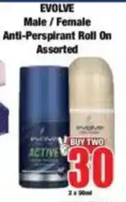 Boxer EVOLVE Male/ Female Anti-Perspirant Roll On Assorted offer