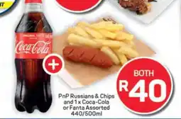 Pick n Pay Hypermarket PnP Russians & Chips and 1 x Coca-Cola or Fanta Assorted 440/500ml offer