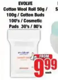 Boxer EVOLVE Cotton Wool Roll/ Cotton Buds/ Cosmetic Pads offer