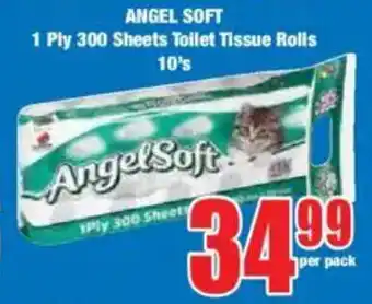 Boxer ANGEL SOFT 1 Ply 300 Sheets Toilet Tissue Rolls offer