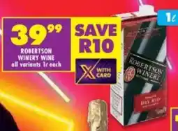 Shoprite Liquor Robertson winery wine all variants offer
