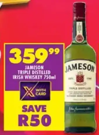 Shoprite Liquor Jameson triple distilled irish whiskey offer
