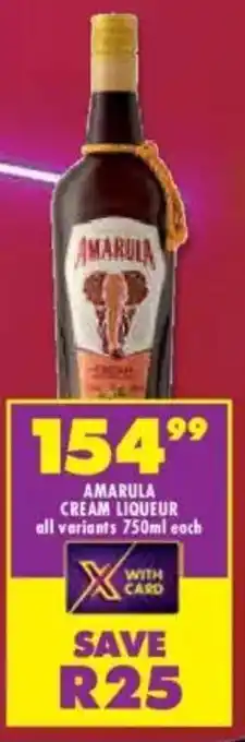 Shoprite Liquor Amarula cream liqueur all variants offer