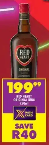 Shoprite Liquor Red heart original rum offer
