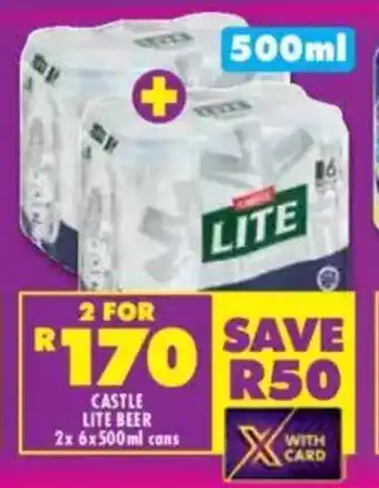 Shoprite Liquor Castle lite beer cans offer