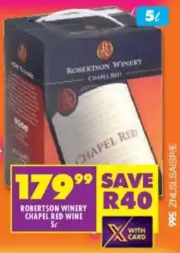 Shoprite Liquor Robertson winery chapel red wine offer