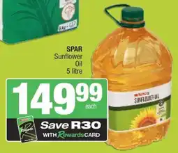 Spar SPAR Sunflower Oil offer