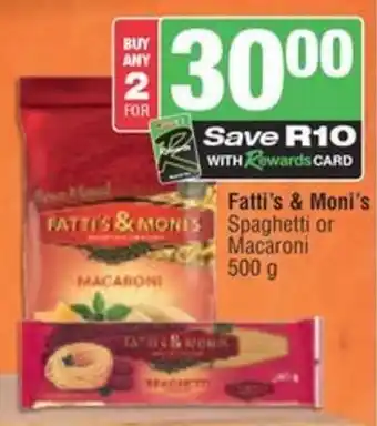 Spar Fatti's & Moni's Spaghetti or Macaroni offer