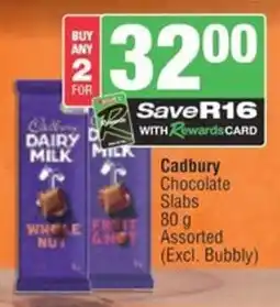 Spar Cadbury Chocolate Slabs Assorted offer