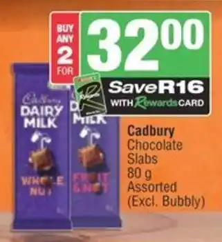 Spar Cadbury Chocolate Slabs Assorted offer
