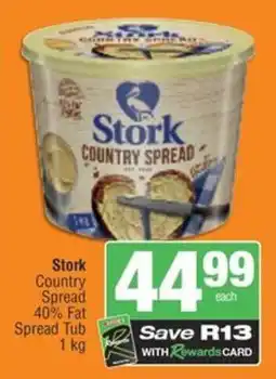Spar Stork Country Spread 40% Fat Spread Tub offer