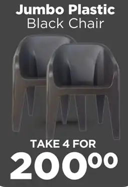 Check Star Jumbo Plastic Black Chair offer