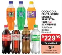 Makro COCA-COLA, FANTA, SPRITE, STONEY, SPARLETTA, TWIST or SCHWEPPES Soft Drink Bottles offer