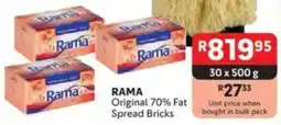 Makro RAMA Original 70% Fat Spread Bricks offer
