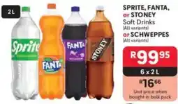 Makro SPRITE, FANTA, or STONEY Soft Drinks or SCHWEPPES offer