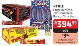 Makro NESTLÉ Large Bar One, Tex Chocolate Bars or Smarties offer