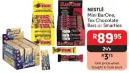 Makro NESTLÉ Mini BarOne, Tex Chocolate Bars or Smarties offer