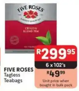 Makro FIVE ROSES Tagless Teabags offer