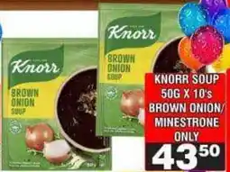 Advance Cash n Carry Knorr soup brown onion/ minestrone offer