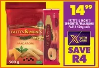 Shoprite Fatti's & moni's spaghetti/ macaroni pasta offer