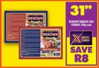 Shoprite Renown smoked/ red viennas offer