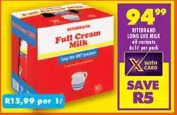 Shoprite Ritebrand long life milk all variants offer