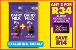 Shoprite Cadbury chocolate slab all variants offer