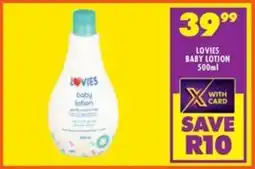 Shoprite Lovies baby lotion offer