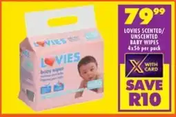 Shoprite Lovies scented/ unscented baby wipes offer