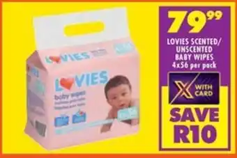 Shoprite Lovies scented/ unscented baby wipes offer