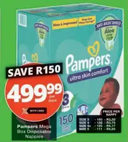 Checkers Hyper Pampers Mega Box Disposable Nappies offer