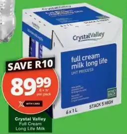 Checkers Hyper Crystal Valley Full Cream Long Life Milk offer