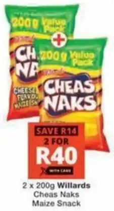 Checkers Hyper Willards Cheas Naks Maize Snack offer