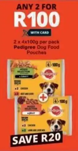 Checkers Hyper Pedigree Dog Food Pouches offer