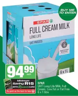 SuperSpar SPAR UHT Long Life Milk, Full Cream, Low Fat or Fat Free offer