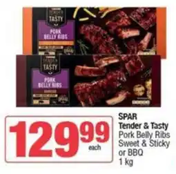SuperSpar SPAR Tender & Tasty Pork Belly Ribs Sweet & Sticky or BBQ offer