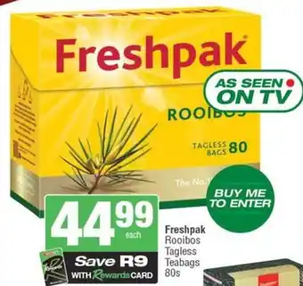 SuperSpar Freshpak Rooibos Tagless Teabags offer