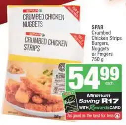 SuperSpar SPAR Crumbed Chicken Strips Burgers, Nuggets or Fingers offer