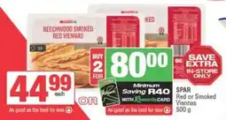 SuperSpar SPAR Red or Smoked Viennas offer