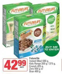 SuperSpar Futurelife Instant Meal, Kids Range, Crunch, Zero or Bran offer
